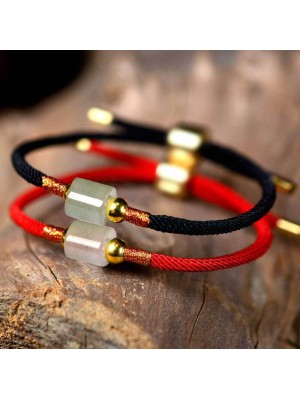 Aventurine attracts prosperity and the red string enhances confidence and positive energy