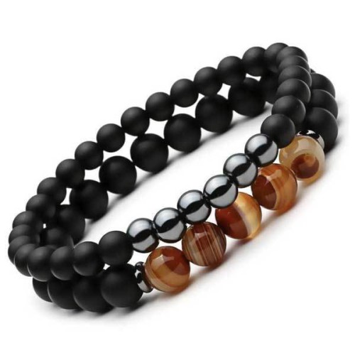 Agate and Hematite provide balancing and protective qualities, fostering stability