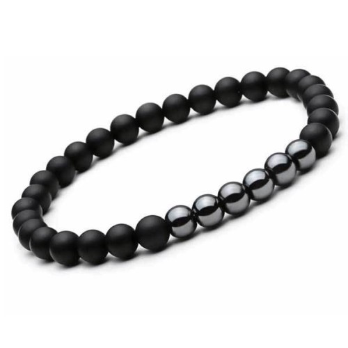 Agate and Hematite provide balancing and protective qualities, fostering stability