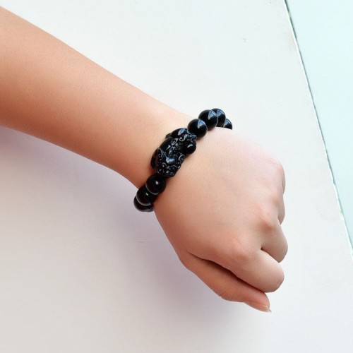 Black Obsidian shields against negativity, while Pixiu attracts wealth and success Black Obsidian shields against negativity, while Pixiu attracts wealth and success