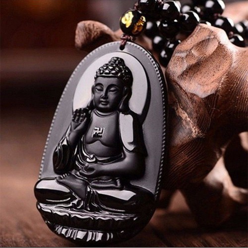 Black Obsidian Buddha Necklace for Protection - Negative Energy Blocking & Mental Clarity Black Obsidian Buddha Necklace for Protection - Negative Energy Blocking & Mental Clarity