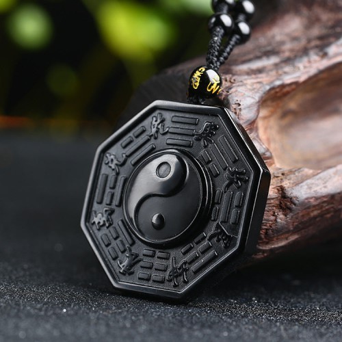 Yin and Yang Black Obsidian Positivity Necklace - Life Balance & Confidence Boost Yin and Yang Black Obsidian Positivity Necklace - Life Balance & Confidence Boost