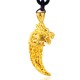 Lucky Golden Dragon Wolf Tooth Pendant Necklace - Courage & Opportunity Attraction