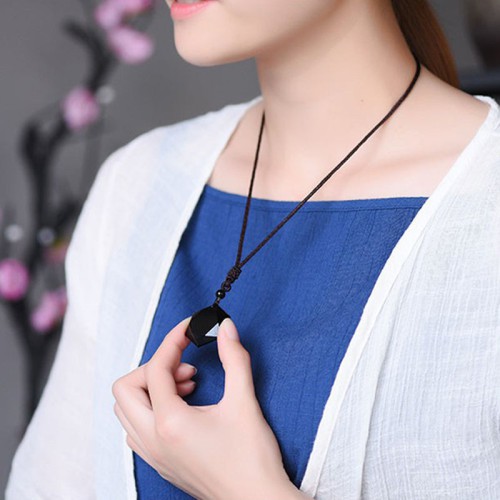 Six-Pointed Star Black Obsidian Protection Necklace - Evil Shield & Cosmic Harmony
