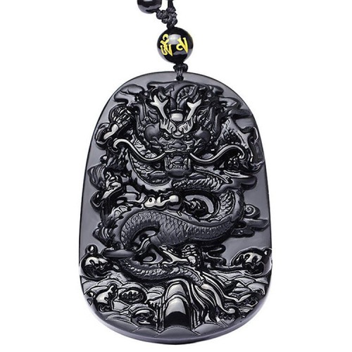 Obsidian Dragon Success Necklace - Career Breakthrough & Authority Ascension