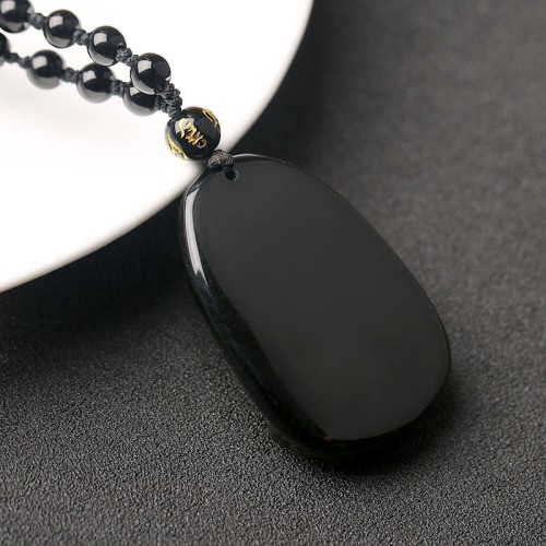 Black Obsidian Buddha Necklace for Protection - Negative Energy Blocking & Mental Clarity Black Obsidian Buddha Necklace for Protection - Negative Energy Blocking & Mental Clarity