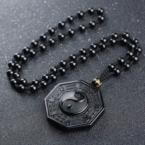 Yin and Yang Black Obsidian Positivity Necklace - Life Balance & Confidence Boost Yin and Yang Black Obsidian Positivity Necklace - Life Balance & Confidence Boost