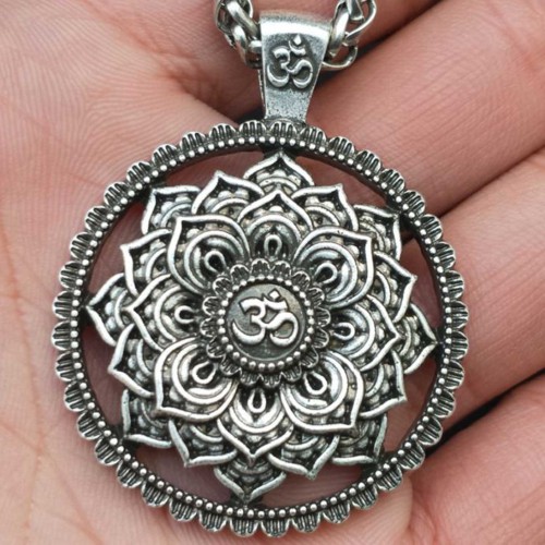 Mandala Spirituality Lotus Pendant Necklace - Enlightenment & Karma Cleansing