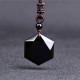 Six-Pointed Star Black Obsidian Protection Necklace - Evil Shield & Cosmic Harmony