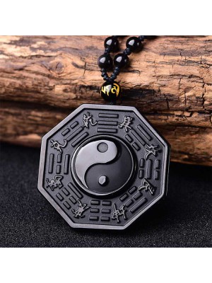 Yin and Yang Black Obsidian Positivity Necklace - Life Balance & Confidence Boost