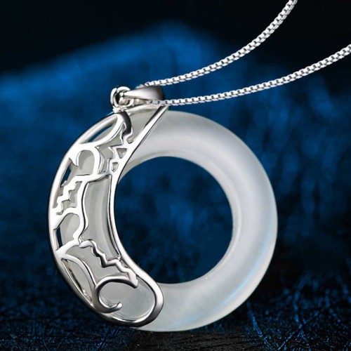 Obsidian Dragon and Opal Phoenix Couple Protection Necklace - Marriage Harmony & Home Safety