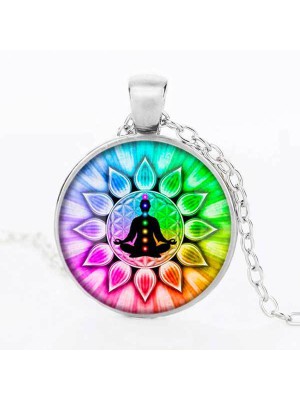 7 Chakra Healing Pendant Necklace - Aura Cleansing & Stress Relief