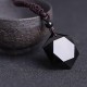 Six-Pointed Star Black Obsidian Protection Necklace - Evil Shield & Cosmic Harmony