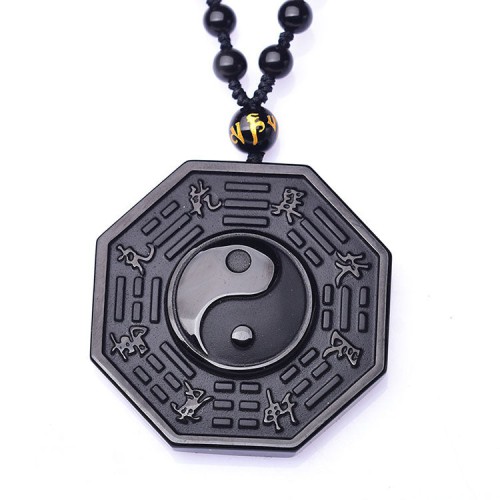Yin and Yang Black Obsidian Positivity Necklace - Life Balance & Confidence Boost Yin and Yang Black Obsidian Positivity Necklace - Life Balance & Confidence Boost
