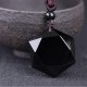 Six-Pointed Star Black Obsidian Protection Necklace - Evil Shield & Cosmic Harmony