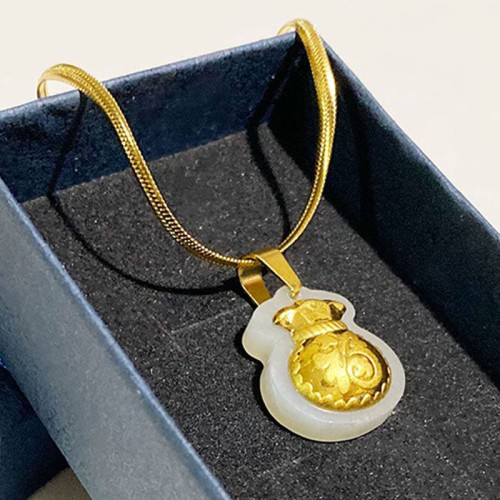 Lucky Wealth Bag Hetian Jade Pendant Necklace - Prosperity & Legacy Lucky Wealth Bag Hetian Jade Pendant Necklace - Prosperity & Legacy