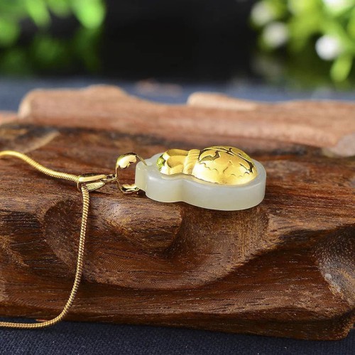 Lucky Wealth Bag Hetian Jade Pendant Necklace - Prosperity & Legacy Lucky Wealth Bag Hetian Jade Pendant Necklace - Prosperity & Legacy