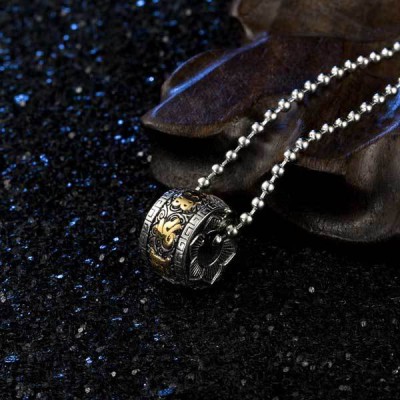 Tibetan Om Mani Padme Hum Lotus Pendant - Wisdom Enlightenment & Universal Compassion