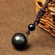 Rainbow Eye Obsidian Sphere Pendant Necklace - Psychic Protection & Emotional Stability Rainbow Eye Obsidian Sphere Pendant Necklace - Psychic Protection & Emotional Stability