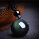 Rainbow Eye Obsidian Sphere Pendant Necklace - Psychic Protection & Emotional Stability Rainbow Eye Obsidian Sphere Pendant Necklace - Psychic Protection & Emotional Stability