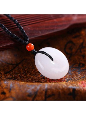 Natural White Jade Purity Necklace - Spiritual Clarity & Moral Integrity