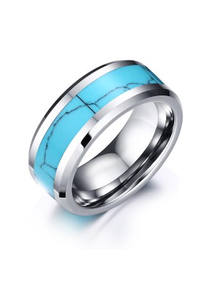 Natural Turquoise Tungsten Ring