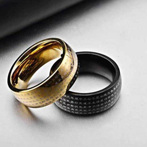 Heart Sutra Titanium Steel Ring
