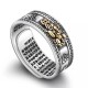 Mantra Engraved Pixiu Feng Shui Ring for Wealth and Protection
