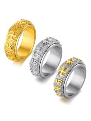 ROTATING Om Mani Padme Hum Mantra Tibetan Ring