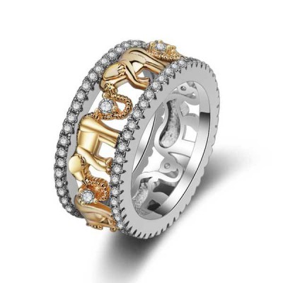 Stone Studded Elephant Ring