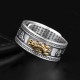 Mantra Engraved Pixiu Feng Shui Ring for Wealth and Protection