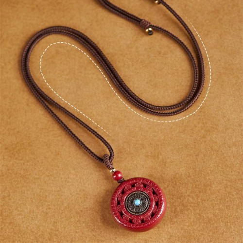 Natural Goldstone Six-Word Mantra Pendant Natural Goldstone Six-Word Mantra Pendant